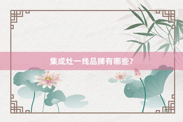 集成灶一线品牌有哪些？